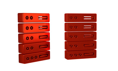 Aufkleber - Red Server, Data, Web Hosting icon isolated on transparent background.