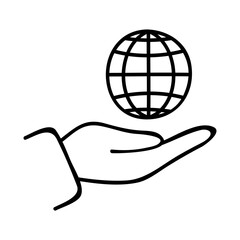 Hand offering globe