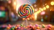 lollipop on colorful background  generative ai