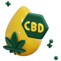 Wall Mural - cbd oil 3d render icon illustration