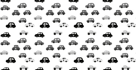 Printable vector cars pattern style flat design