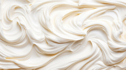 Wall Mural - Close-up of vanilla ice cream texture. Top view of frozen white-yellow gelato surface. Food background. Generative AI