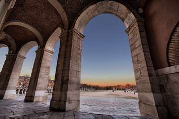 Wall Mural - St. ntonio square from St Atntonio church in Aranjuez at evening. Madrid. Spain. Europe.