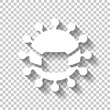 Simple icon of virus or bacteria, medical logo. White icon with shadow on transparent background