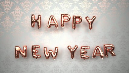 Wall Mural - 4k video of the text Happy New Year 2024. ProRes 4444, Infinity Loop.