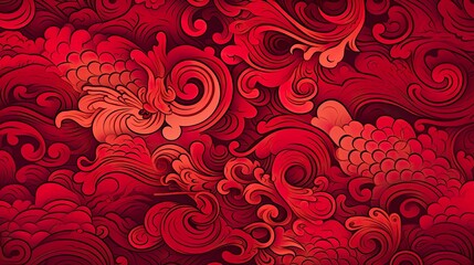 Wall Mural - chinese traditional background design with abstract pattern in red background chinese red textured p