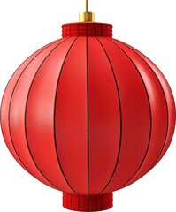 Wall Mural - Red Chinese feather lamp, lucky lantern, happy new year, isolated on transparent background