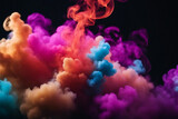 Fototapeta Most - Colorful smoke. Abstract colored smoke background. AI generated