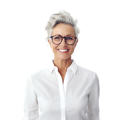 Poster - woman 50 years old laughs Generative AI