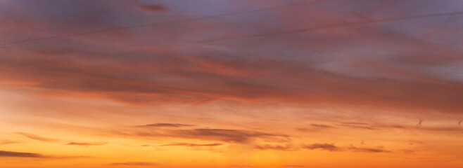 Wall Mural - wide-format, red sunset or sunrise, sky with a multitude of vibrant color shades.