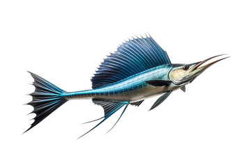 Wall Mural - Image of a sailfish isolated on white background. Fresh fish. Underwater animals. Generative AI.