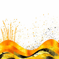 Wall Mural - golden splashes watercolor background