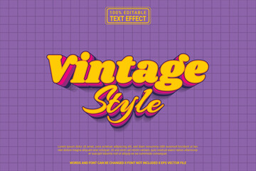 Fototapete - Editable text effect Vintage style 3d cartoon template style modren premium vector