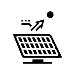 Sticker - tracking system solar panel glyph icon vector. tracking system solar panel sign. isolated symbol illustration