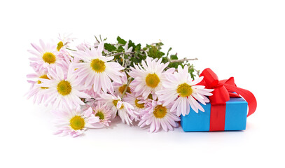 Wall Mural - Daisies and gift.