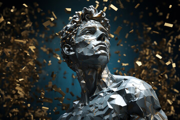 Leinwandbilder - Simplistic, digital rendition of a famous sculpture as an NFT.