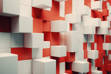 Poster - Clean, minimalistic design of digital blocks in a sequence.