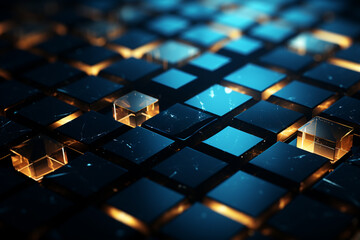 Aufkleber - Abstract, digital grid pattern symbolizing a blockchain platform.