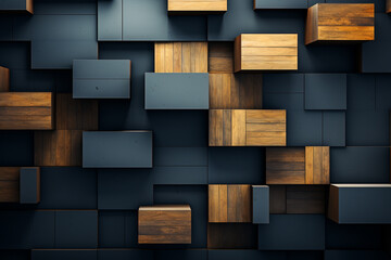 Poster - Geometric abstraction featuring a cascade of trapezoids, creating a dynamic and visually intriguing composition.