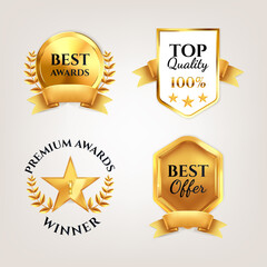 Wall Mural - awards label set