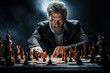 A chess player making a strategic move, depicting the calculated and decisive nature of catalysts in shaping the course of a game. Generative Ai.