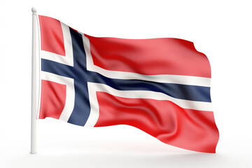 Wall Mural - Norway flag, isolated, white background