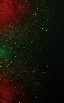 Black History Month concept. Abstract green yellow and red color glitter sparkle background. Space for your text, Bright color, ultra realistic 