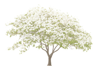 Wall Mural - Dogwood tree isolated on white