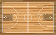 Basketball court floor with line on wood texture background. Vector illustration. Basketball Court Flat Vector Icon.