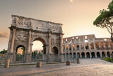 Fototapeta Boho - Arch of Constantin and The Colosseum