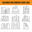 Building icon set . Town skyscraper apartment vector illustration on white isolated background. government and commercial city buildings design