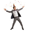 Businessmen having fun at festivals and parties on transparent background PNG