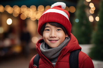 Poster - Generative ai portrait image of cute child on winter fairytale new year magic time