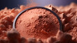  Finely milled peach fuzz powder explodes in dynamic contrast, capturing the essence of natural beauty ingredients.