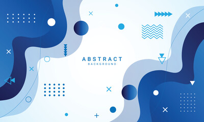Poster - abstract liquid blue white gradient wavy background for wallpaper, poster, flyer design.