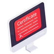 A unique design icon of online certificate