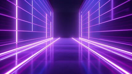 Poster - Bright visual effects from a discotheque with white LED lights in a techno-musical environment