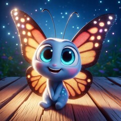 Sticker - Cute and adorable butterfly. Generative AI.
