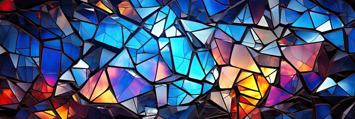 Poster - Colorful stained glass window, banner