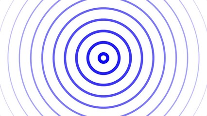 Poster - Blue color radio wave isolated on white background. Sound wave abstract background. Radio station signal. Radial fade wave for sound, swirl, radio and sonar