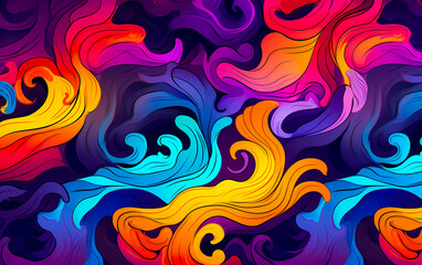 Wall Mural - abstract colorful background with brush strokes and swirls and paint