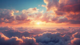 Fototapeta  - sunset over the clouds