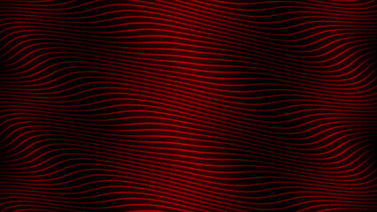 Poster - Abstract wave red lines loop animated video. 3d Abstract black background looping animation. Wave abstract red wave animation