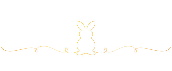 Wall Mural - rabbit silhouette line art style. easter elements