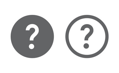 Poster - question mark icon or button set. question mark outline signs. buttons. help icons speech bubble vec