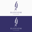 Blooming lavender organic flower logo template design. Logo for cosmetics, beauty, botany, perfume and decoration.