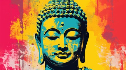 Wall Mural - Popart Buddha art painting