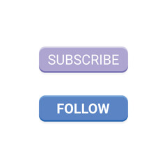 Poster - Submit and follow button design in flat style. UI design. Vector illustration.