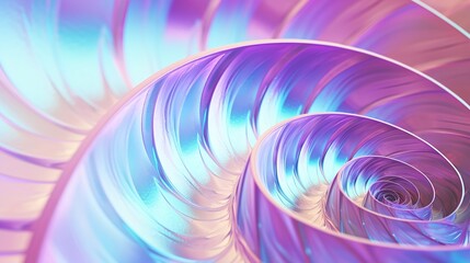 Wall Mural - shining iridescent fractal bright vortex spiral. (generative ai).