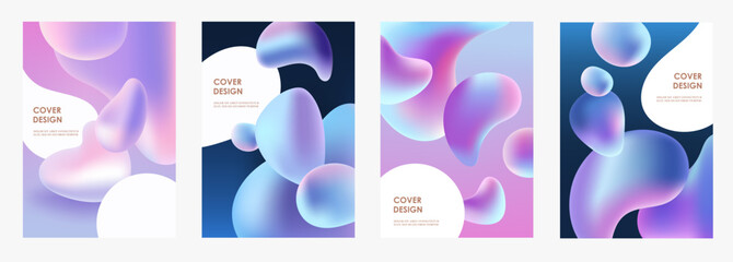 Wall Mural - set of abstract banners templates. presentation. abstract liquid shapes.space explore. eps 10.
